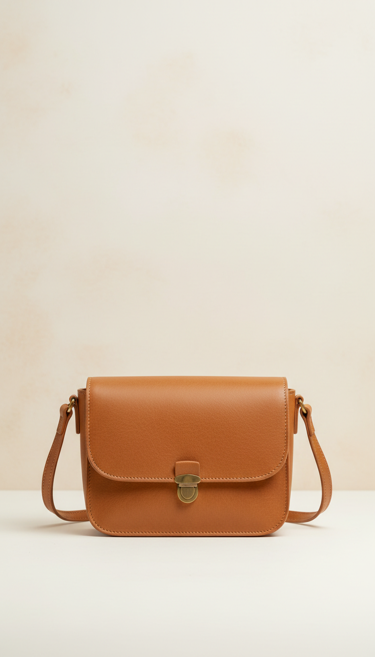 bolso bandolera cuero caramelo claro